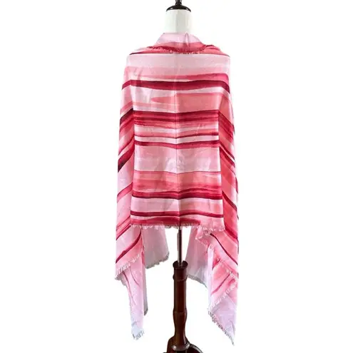 Nordstrom  Eyelash Trim Print Cashmere & Silk Wrap in Pink Falling Stripes NWT