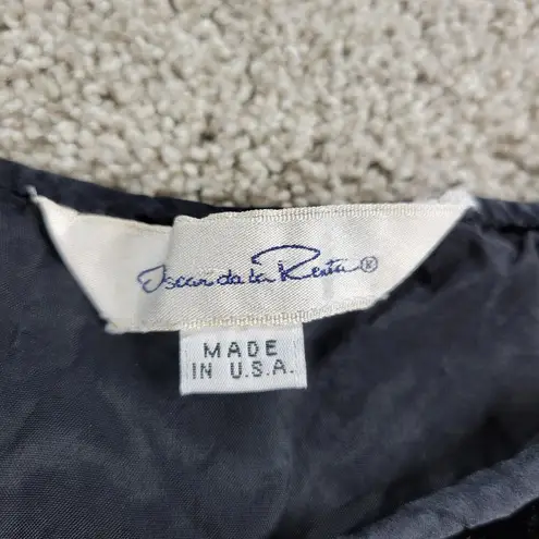 Oscar de la Renta Vintage Velvet Top Womens 6 Black Raglan Sleeve Holiday USA