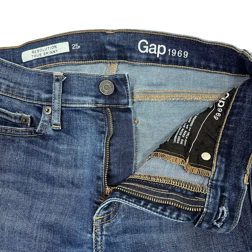 Gap  1969 Skinny Jeans Womens Size 25R Stretch Denim Ankle Dark Resolution Grunge