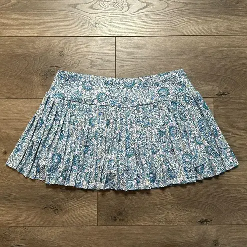 Laura Ashley 13” Blue Floral Pleated Tennis Skirt Size XL