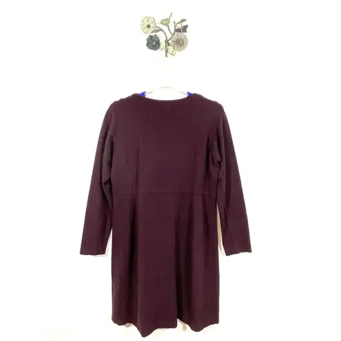 Duluth Trading CO Women’s Large Wearwithall Ponte Knit Burgundy Dress