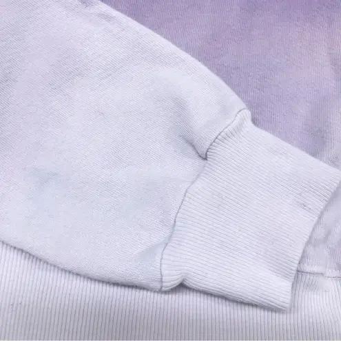 MONROW Revolve Purple Ombre Sweatshirt Top Ruffle Shoulder Cotton Medium New