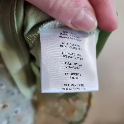 City Triangle Floral Halter Neck Skater Dress Back Zip Green Yellow Size 8