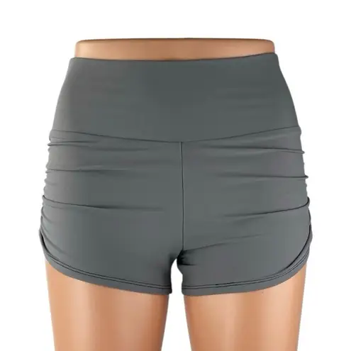 Peridot Clothing Women's Gray High Waisted Activewear Running Biker Shorts Sz XS