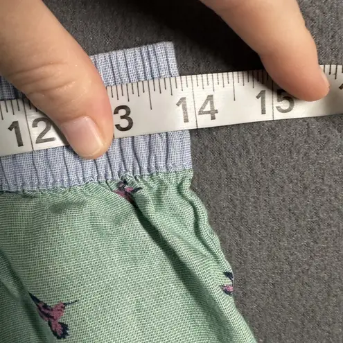 GapBody Shorts Womens Small Green Bird Print Drawstring Pajama Sleep Lounge