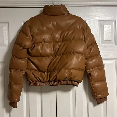 Generation Love Women’s Camel Brown Vegan Puffer Jacket Size M New