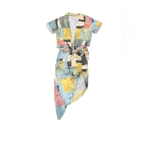 Just BEE Queen Minela & Chiara Top and Midi Gathered Tie Waist Skirt Size Small Blue