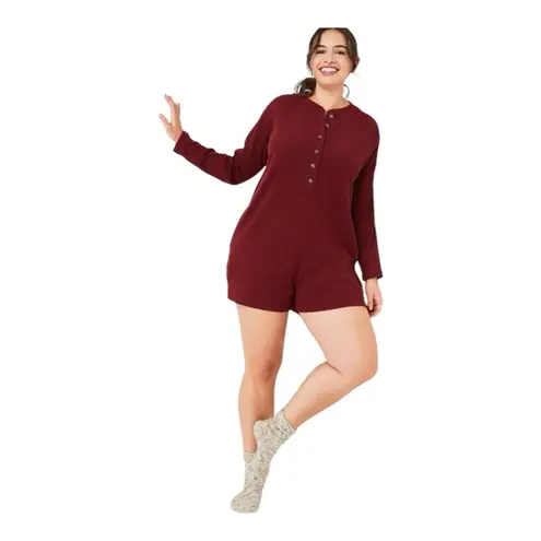 Old Navy  Womens  Jumper Button Closure at  Front Ribbed‎ Knit Dark Red in XL