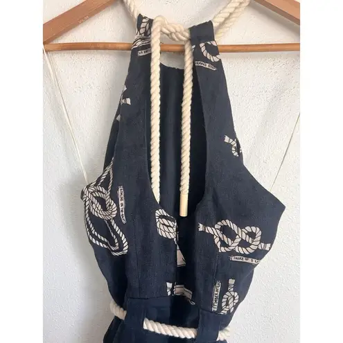 Alemais Sea Queen Scalloped Linen Playsuit Navy Nautical Halter AU 4 US 0 Blue Size undefined