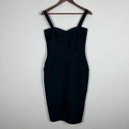 Bandage Dress Large Black Bodycon Midi Sexy Cocktail Sleeveless Hourglass L