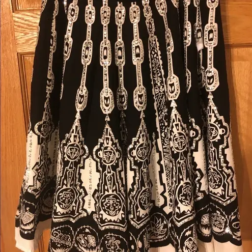 Carol Little Unique Full Circle Skirt Black White Bling Sz 10 Embellished Whimsy
