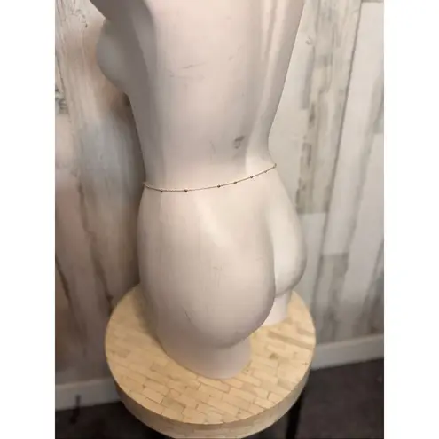 Gold Beaded Waist Chain with Bar Accents – Adjustable Belly Chain