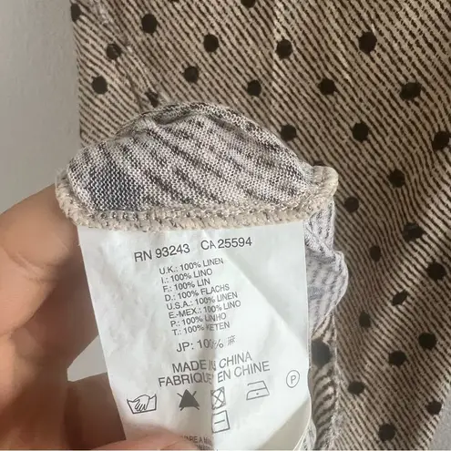 Diesel 100% Linen Black Polka Dot Tunic Dress Top Shirt XS