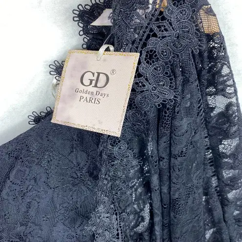 NWT Golden Days Pairs Kate Allover Lace Black Midi Dress