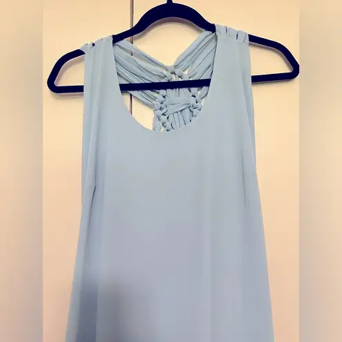 Badgley Mischka Belle Dress Size 12 - Light Blue with Intricate Back Detail