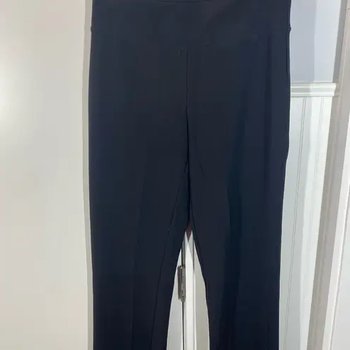 Boston Proper black ponte knit high rise pull on wide leg pants size medium LONG