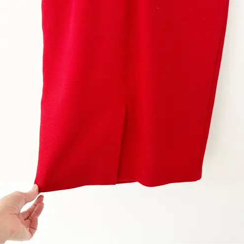 Boden Petite Laura Midi Dress Ottoman Sheath Drummer Red Textured Size 2P