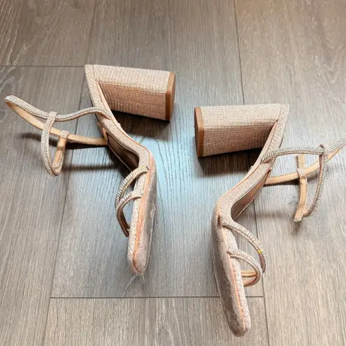 Badgley Mischka Ultima Block Heels Soiree Date Night Bridal Wedding US 7