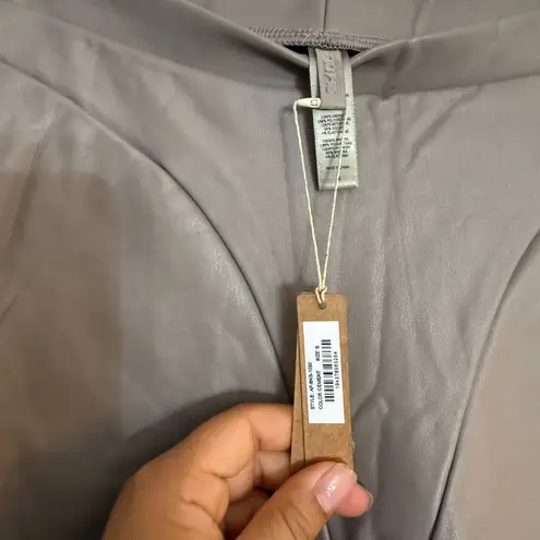 SKIMS faux leather biker short Cement color size S NWT