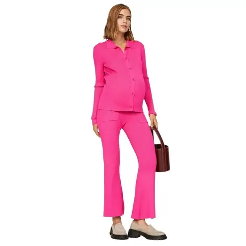 Emilia George Chelsea Maternity Pants in Pink Small Womens Knit Sweater Trousers Size undefined