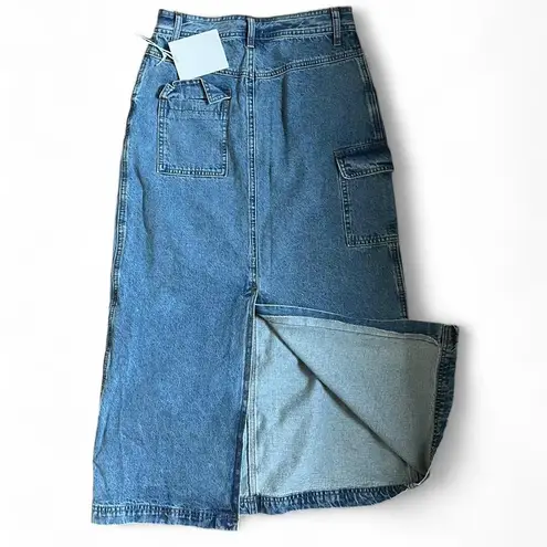 All Row Denim Maxi Skirt Blue