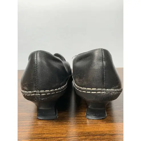 Aerosoles Front Gate Women Kitten Heel Loafers Moccasin Black Leather Shoes 8.5M