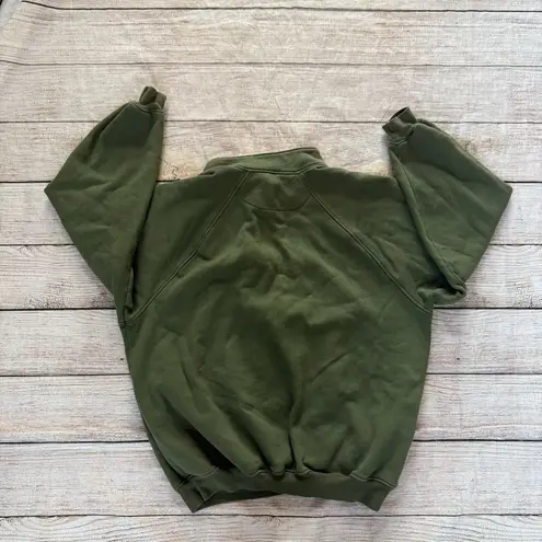 Harry Rosen olive green elephant safari quarter zip sweatshirt size large