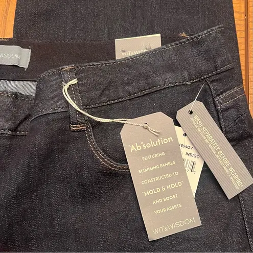 Wit & Wisdom Sawyer 'Ab'Solution High Waist Straight Leg Jeans Indigo Size 18W Blue