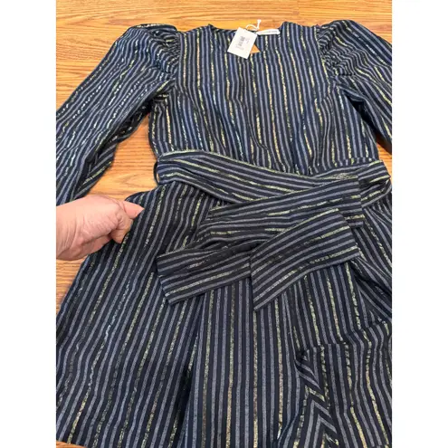 Ulla Johnson Vika Playsuit STRIPE LINEN OPEN BACK ROMPER size 4