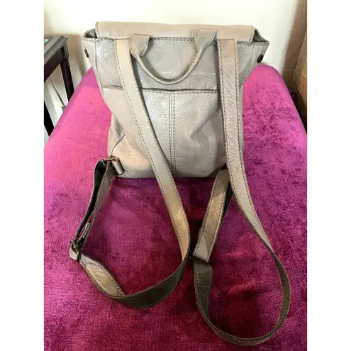 AMERICAN LEATHER CO. Liberty Backpack Gray/Taupe Purse Bag TRAVEL MINIMALIST Gray