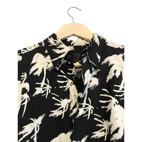 Revolve  R+A Sierra Palm Shirt Women Size Small Button‎ Up Black White Oversized - Image 4