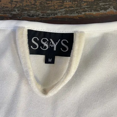 SSYS Get Ready Robe Cream Velvety w White Scallop Trim Zip Up