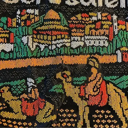 Jerusalem Beaded Tote Cinch Drawstring Bag