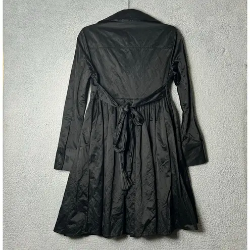 Womens Dress S Black Long Sleeve Collared Witchy Dark Moody Mystical Pleated Black