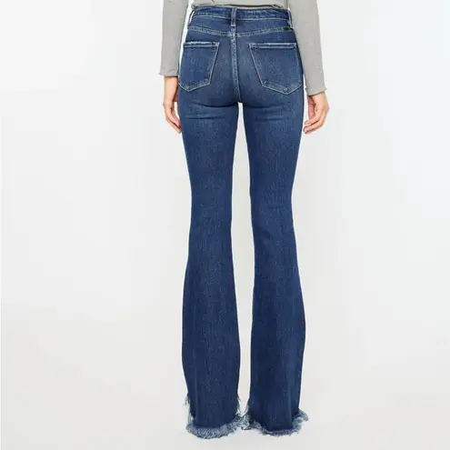 KanCan Brooklyn High Rise Bootcut Jeans Size 7/27 Raw Hem Dark Wash KC5224D Blue