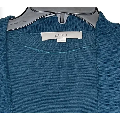 Ann Taylor Loft Womens Open Sweater Size XS Green Wool Blend Long Sleeve