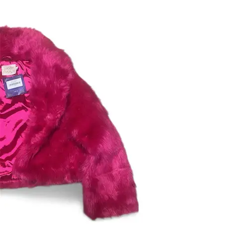 Judith March Faux Fur Hot Pink Crop “Bombshell” Coat – Size Large
