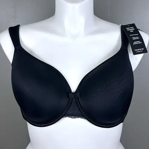 Torrid New  Curve Sexy Full Coverage Bra Size 42D Black Underwire Lightly Lined thumbnail 1