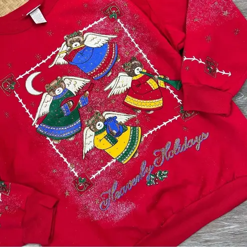 Ugly Christmas Sweater Vintage  sweatshirt angel bears heavenly holidays