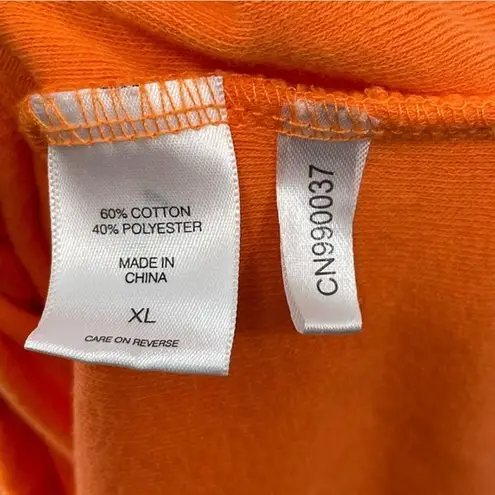 New York & Company Loop Terry Top and Wide Leg Pants Size XL Orange and Pink