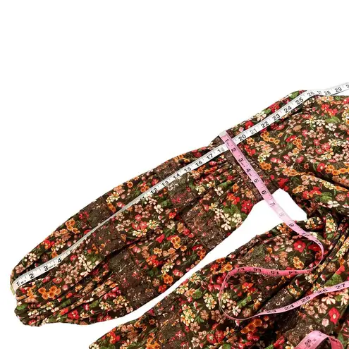 ByTimo NEW Baby Cord Shift Dress Floral Corduroy Lace Tiered Brown Multi XS