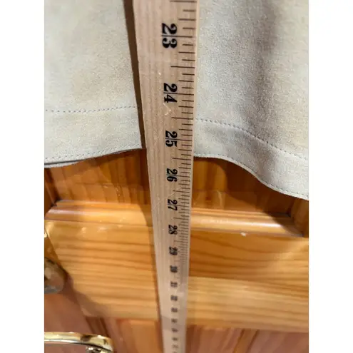 Banana Republic  Genuine Suede Leather Tunic Top Camel Tan Long Sleeve Size 2