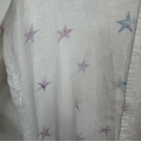 Rails  Charli Tie Dye Stars White Linen Button Up Size Small - Image 7