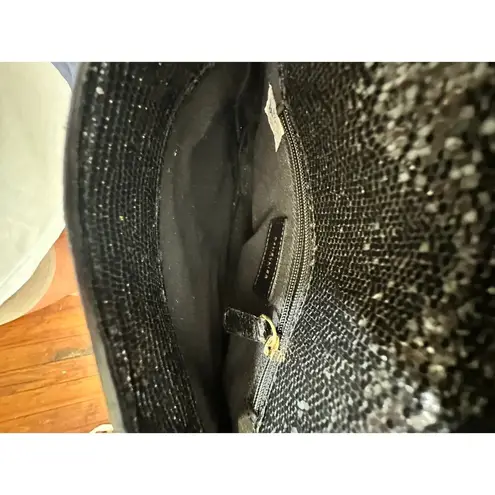 DEMELLIER Women's Black Gold Chain Strap Diamond Details Mini London Bag Purse