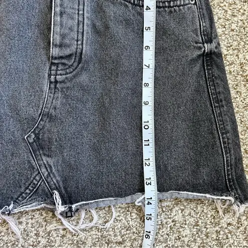 Bershka π¦ Vintage Collection Distressed Denim Black Mini Skirt Size 4