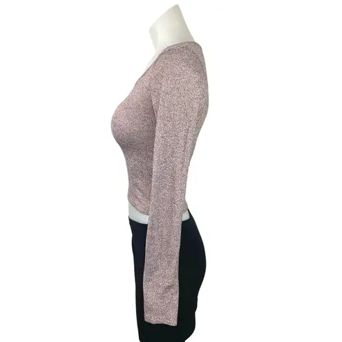 Don't Ask Why  Purple Knitted Crewneck Long Sleeve Pullover Crop Sweater One Size thumbnail 2