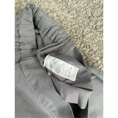 J. Crew Point Sur Gray Seaside Linen Blend Crop Wide Leg Pants Size 8T Lagenlook