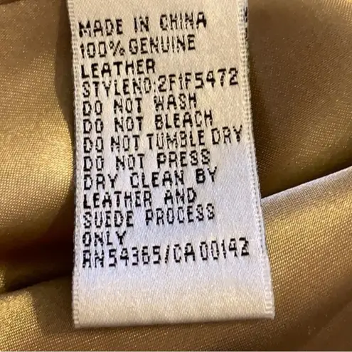 Peter Nygard Gold Luxe Leather Jacket Size 4