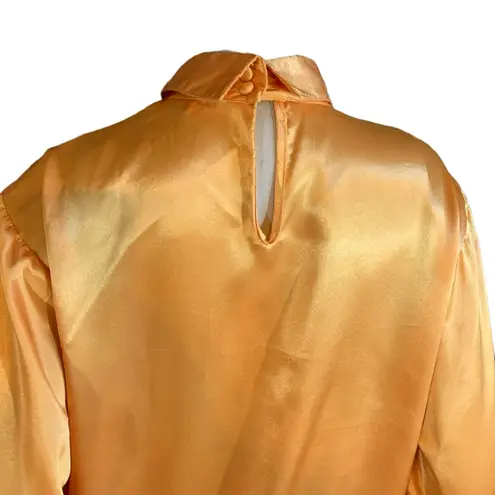 VINTAGE 1980'S GOLDEN YELLOW SATIN COLLECTIBLES BY MARC DANIEL BLOUSE (9/10)