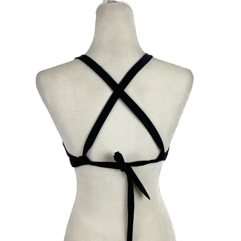 prAna Women's Black Regan High Neck Bikini Top with Mesh Detail Size Small